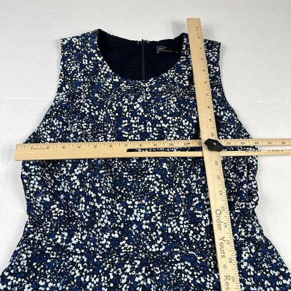 GAP Womens Fit And Flare Dress Floral Sleeveless Preppy Back Zip Work Size 8 - Picture 7 of 12